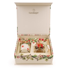 Candlelight Christmas Ribbons & Bows Reed Diffuser 50ml & Votive Candle Gift Set
