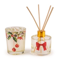 Candlelight Christmas Ribbons & Bows Reed Diffuser 50ml & Votive Candle Gift Set