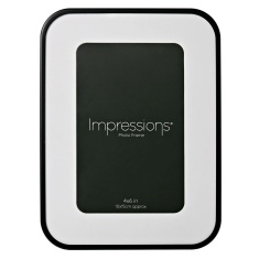 Impressions Black Oval Corner Photo Frame 4x6in