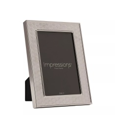 Impressions Art Deco Scallop Metal Plated Photo Frame 4x6in - Silver