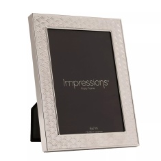 Impressions Art Deco Scallop Metal Plated Photo Frame 5x7in - Silver