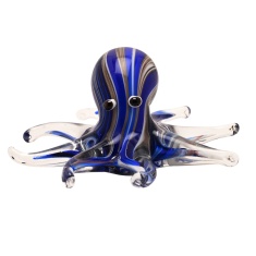 Objets D'art Glass Deep Blue Octopus Figurine