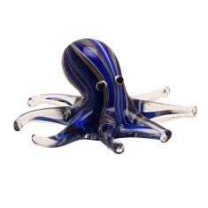 Objets D'art Glass Deep Blue Octopus Figurine