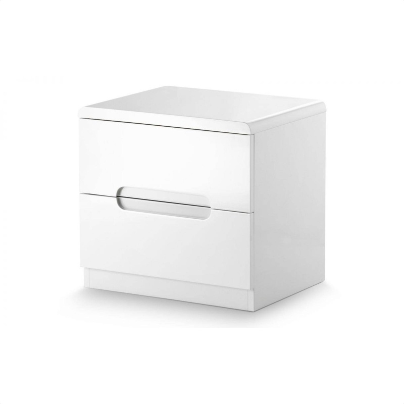 Julian Bowen White Manhattan 2 Drawer Bedside