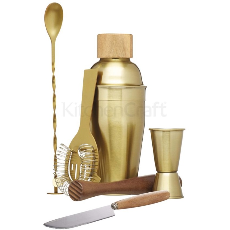 Barcraft Cocktail 6 Piece Set Brass