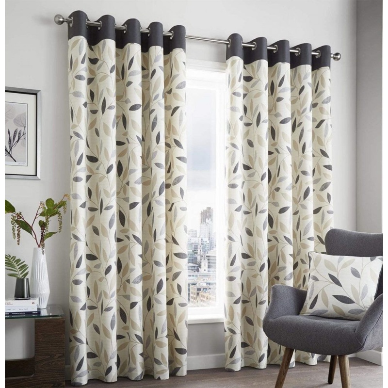 Beechwood Eyelet Curtains in Charcoal