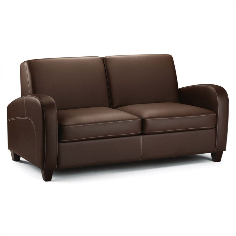 Julian Bowen Vivo Sofabed in Chestnut Faux Leather