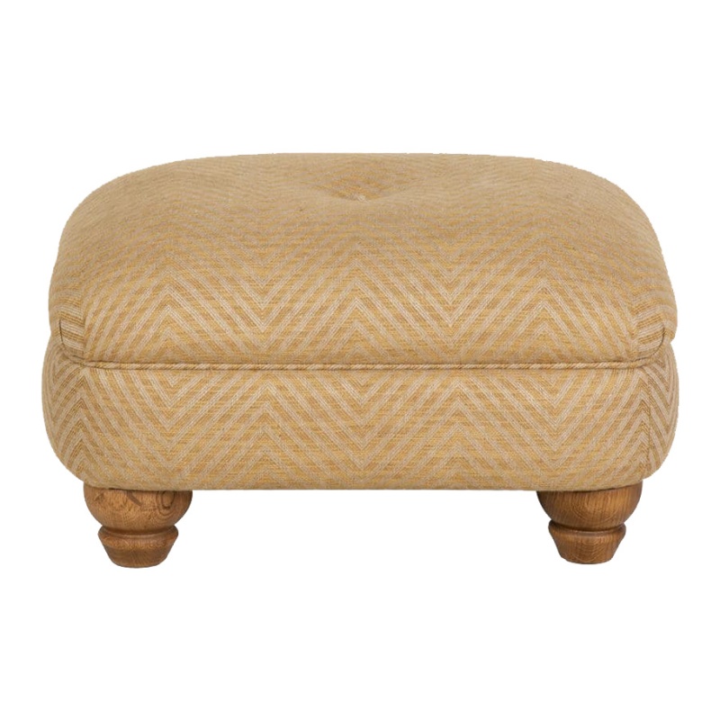 Wood Bros Old Charm Buttoned Accent Footstool - Loom Fabric