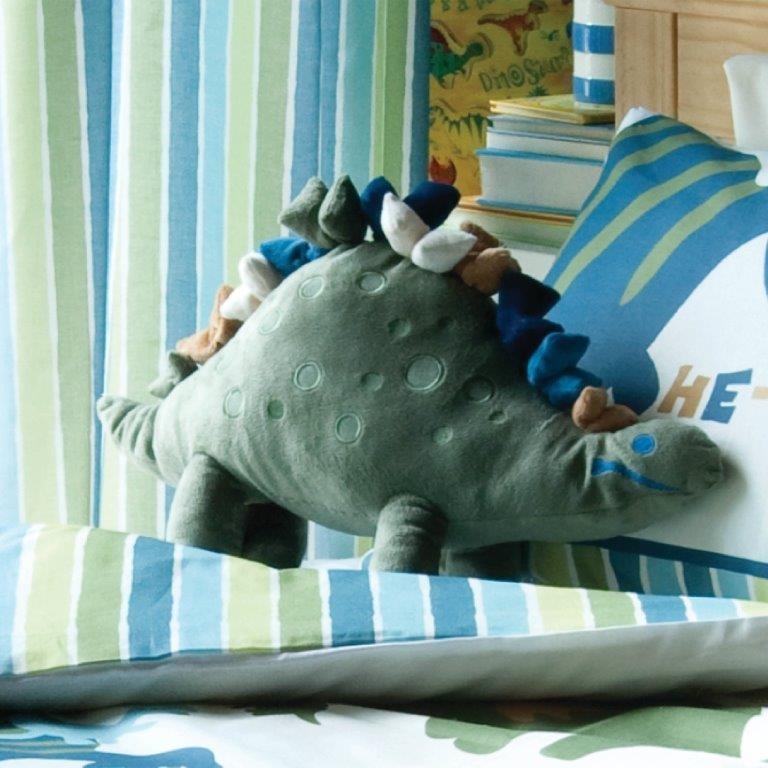 Catherine Lansfield Kids Dinosaur Shaped Cushion - Green