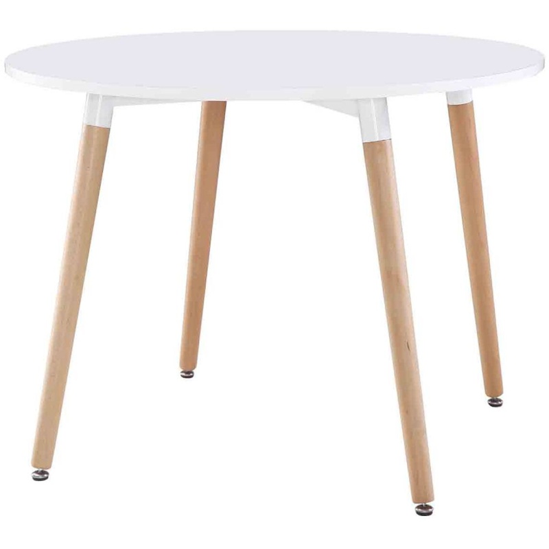 Round 100cm White Dining Table
