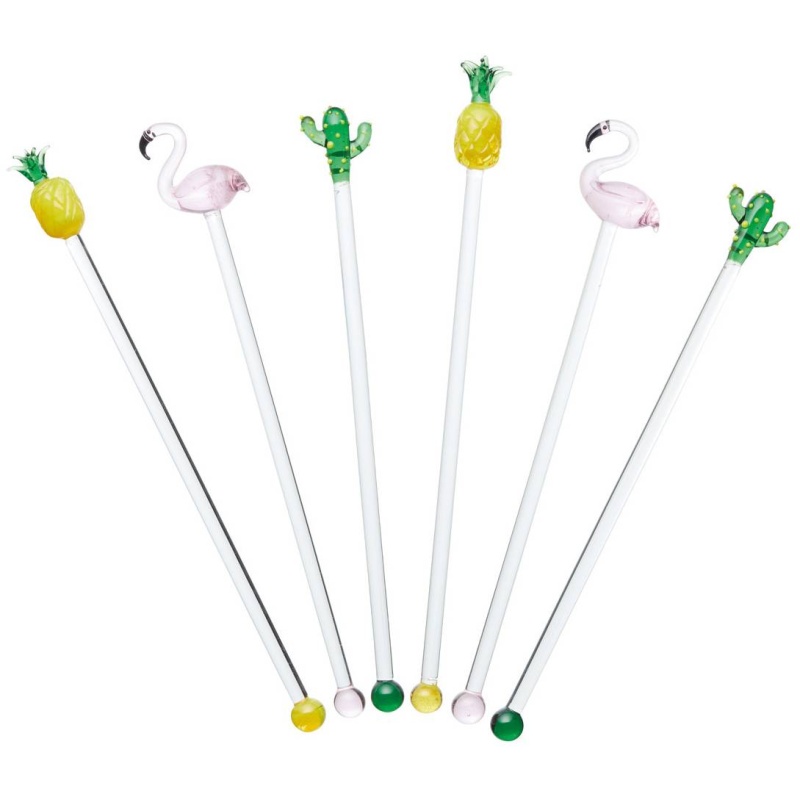 Barcraft Glass Tropical Cocktail Stirrers