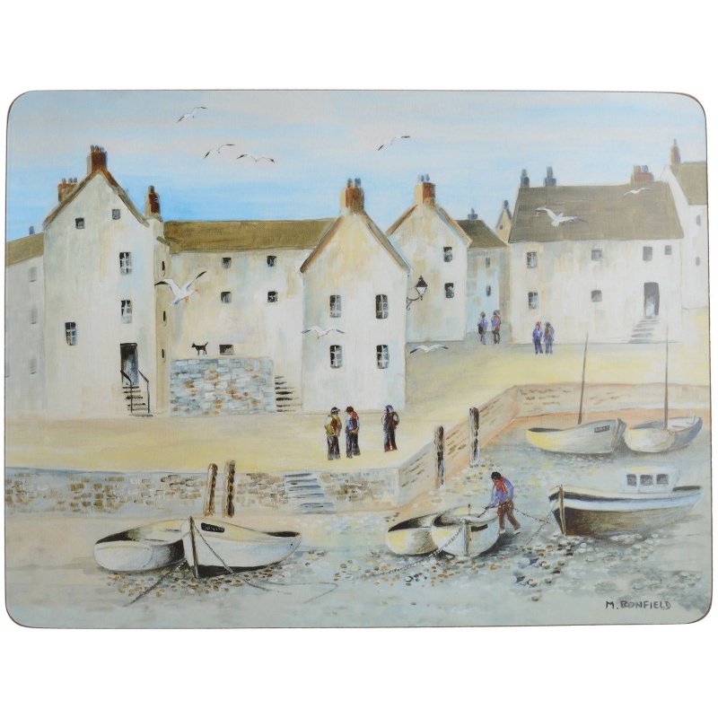 Creative Tops Blue/White/Cream Cornish Harbour Placemats Set Of 4