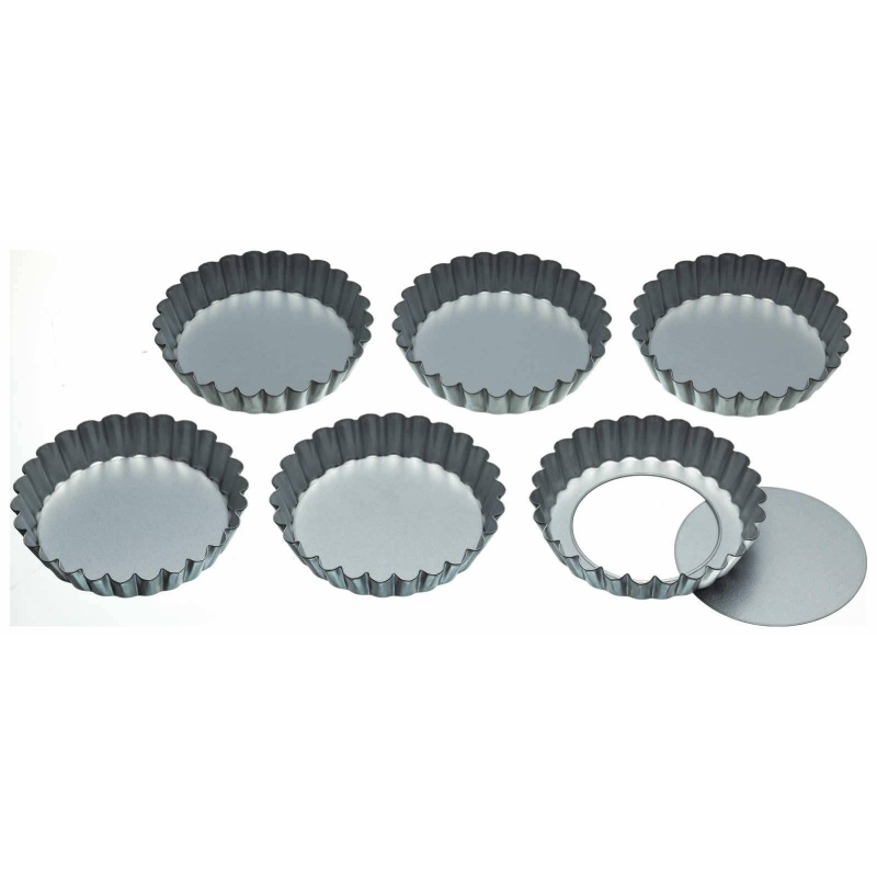 Set of 6 10cm Loose Bottom Tart Tins