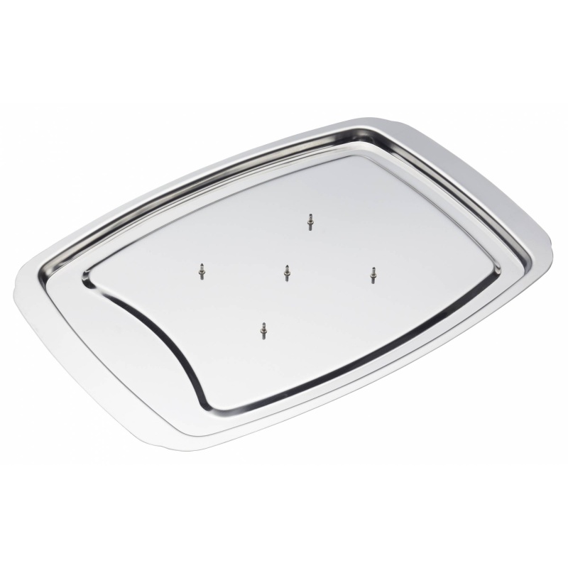KitchenCraft Stainless Steel Spiked Square Meat Dish Tray 38x26cm