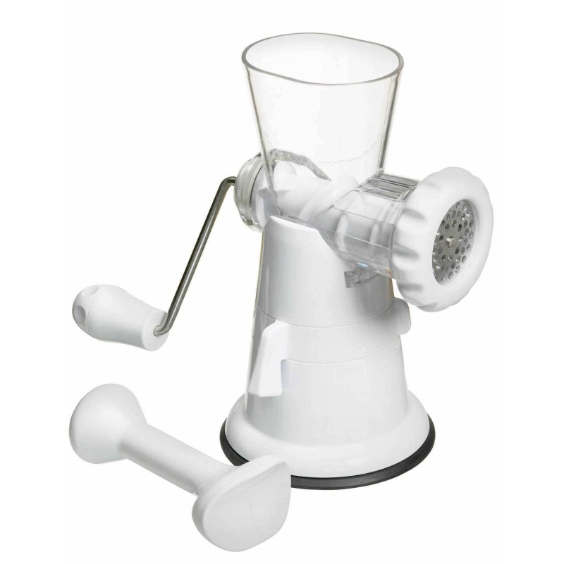 KitchenCraft White Plastic Mincer with Suction Cup Fitting