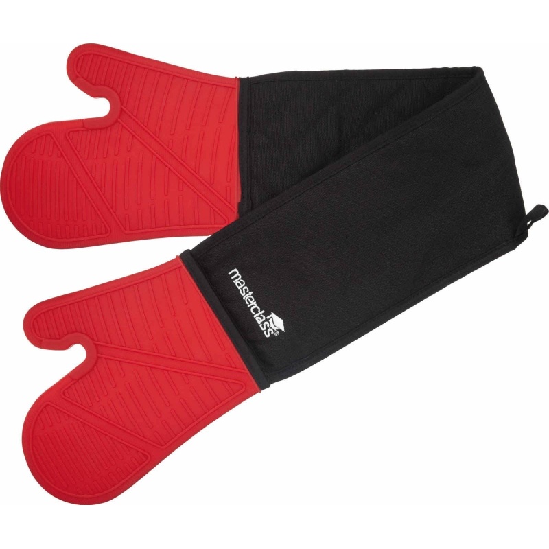 Masterclass Seamless Silicone Double Oven Glove Red