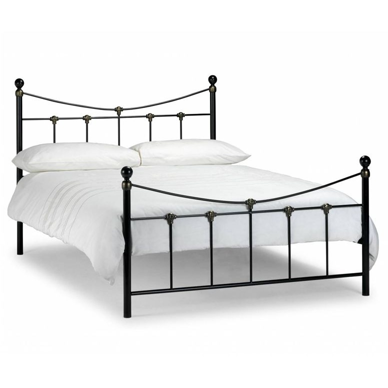 Julian Bowen Rebecca Bed - Satin Black / Antique Gold