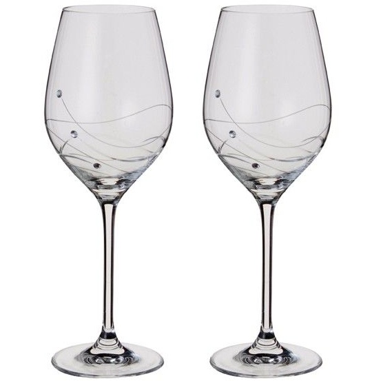 Dartington Red/White Glitz Wine Glasses Pair