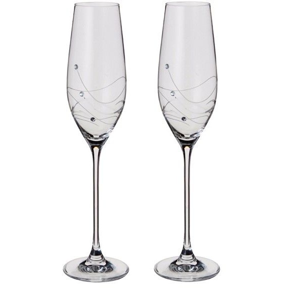 glitz champagne glass pair