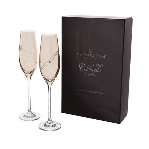 Dartington Gold Celebration Glitz Champagne Flutes