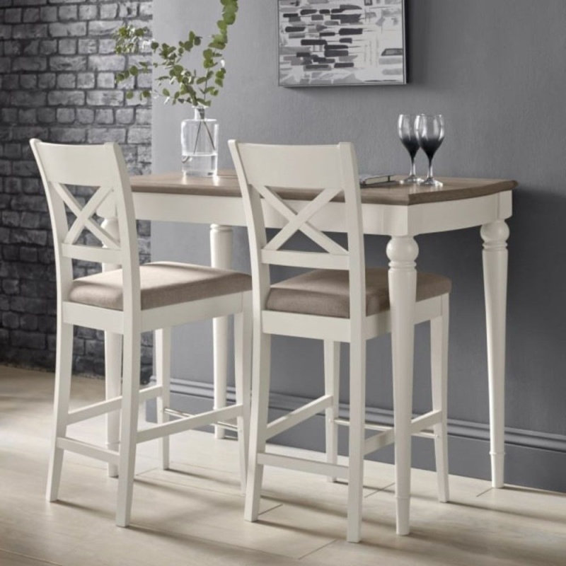 Bentley Designs Grey Montreal Bar Table - Washed Oak And Soft
