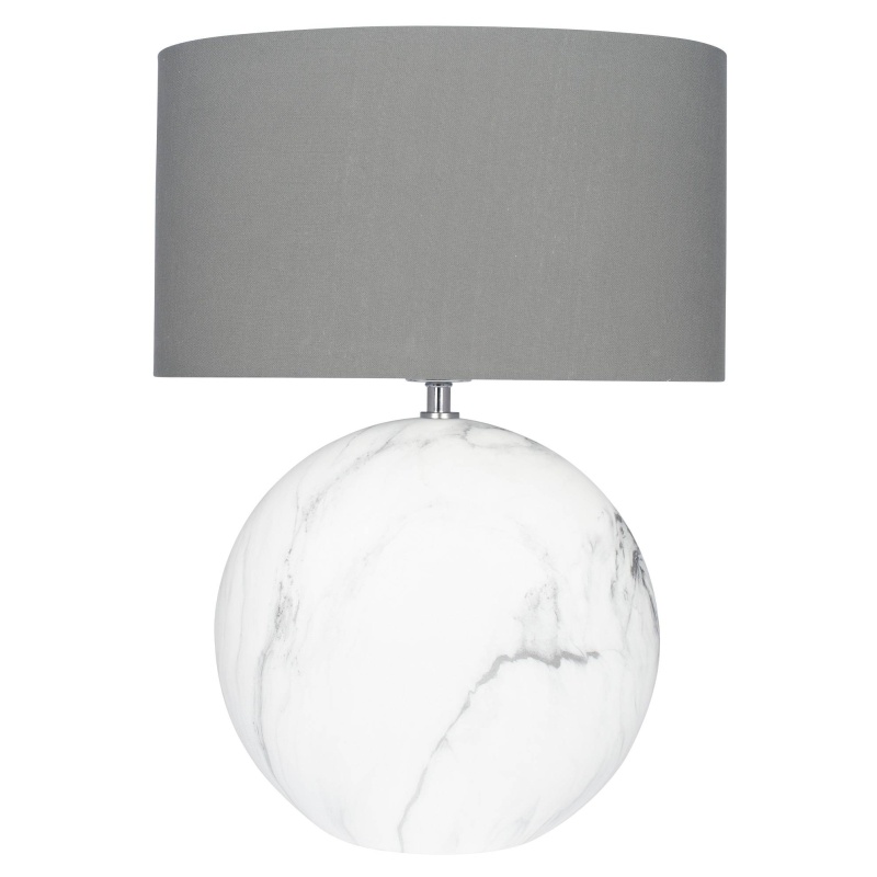Small Marble Effect Ceramic Disc Table Lamp