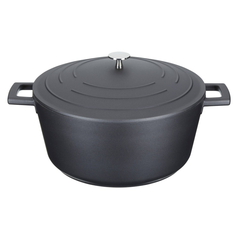 Masterclass Black/Grey Cast Aluminium Casserole Dish 28Cm