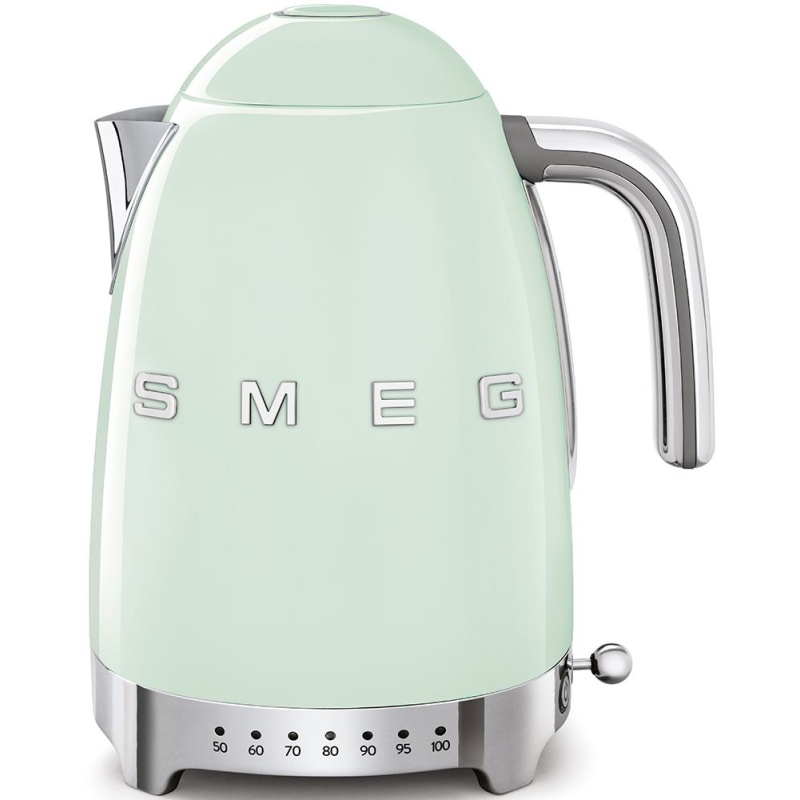 Smeg Green Klf04pguk Variable Temperature 1.7L 50S Style Retro Kettle - Pastel