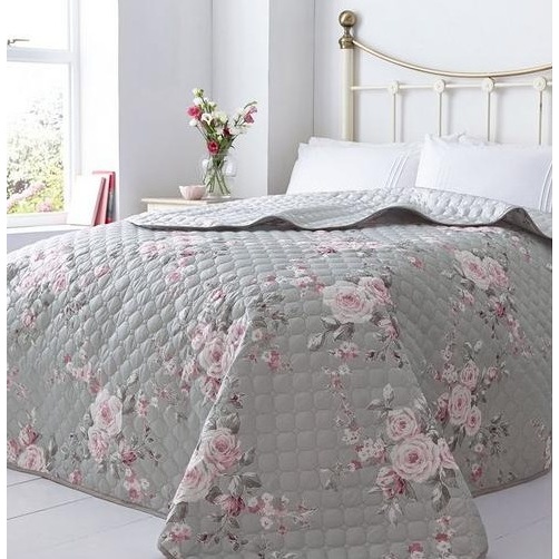 Catherine Lansfield Canterbury Bedspread - Grey