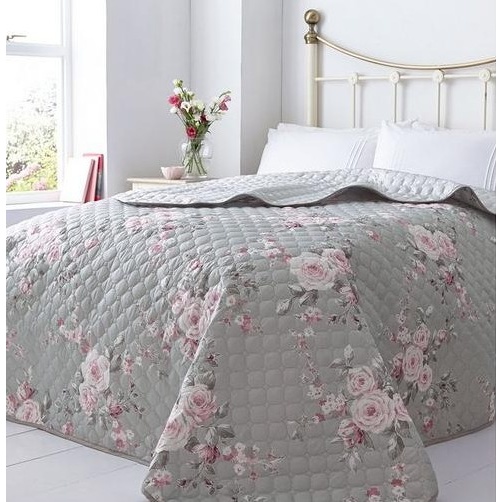 Catherine Lansfield Canterbury Bedspread Throw In Grey - Image 12