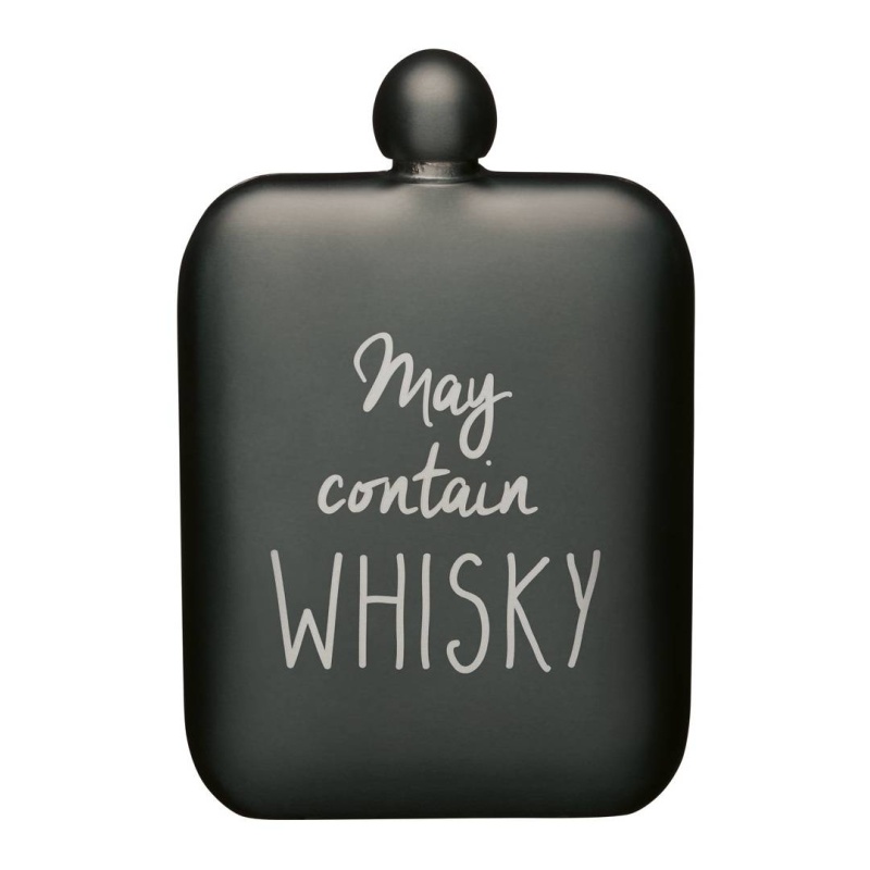 'May contain Whisky' Hip Flask