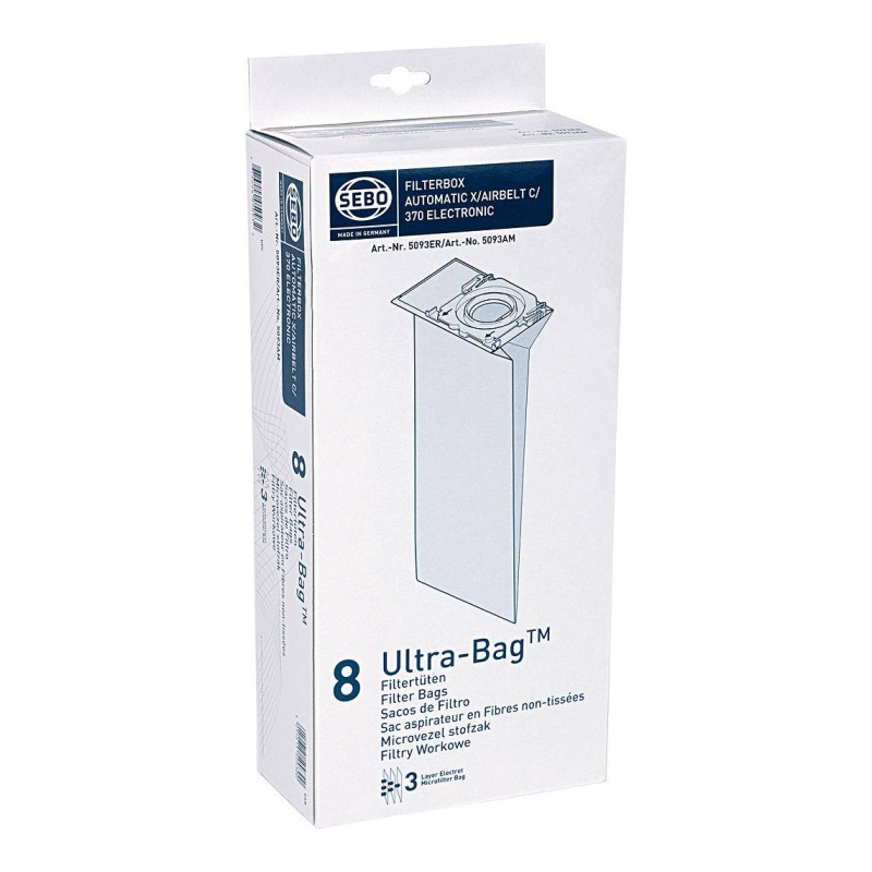 Sebo 5093Er Pack Of 8 Ultra-Bags For X And C