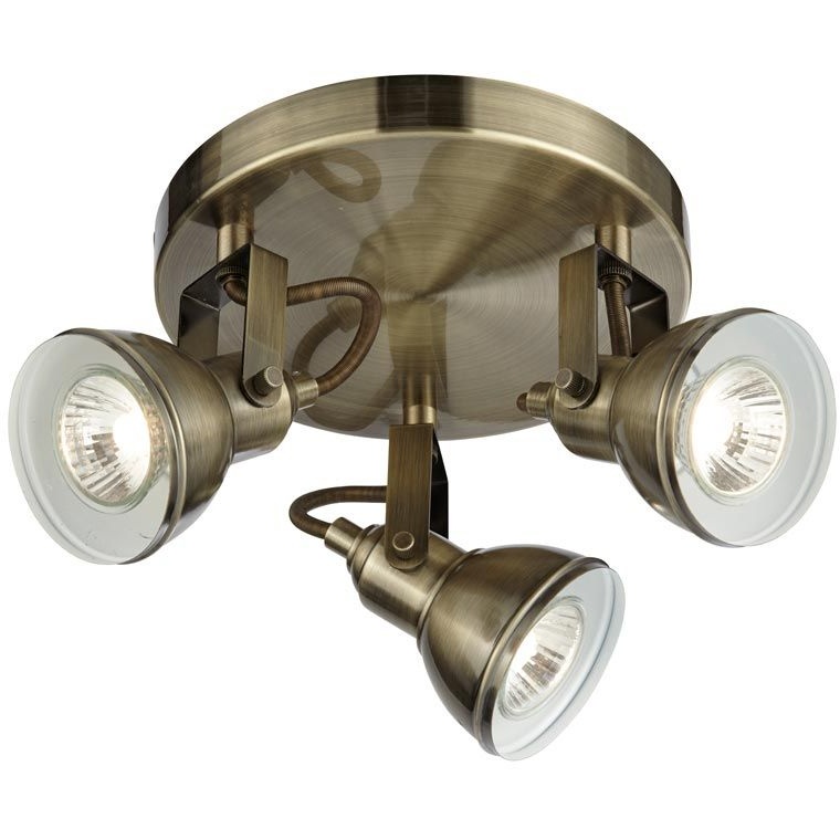 Searchlight 1543AB Focus Antique Brass 3 Light Spotlight