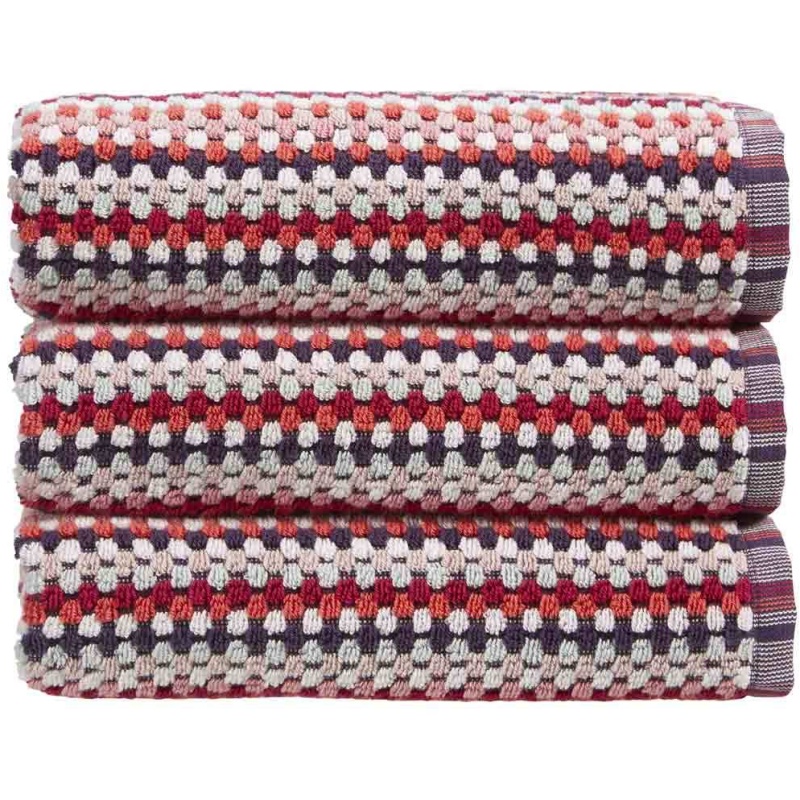 Christy Carnaby Stripe Berry Bathroom Towels