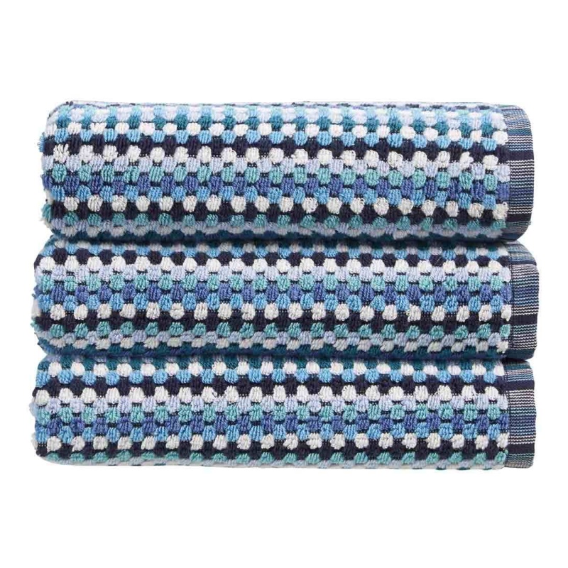 Christy Carnaby Stripe Blue Bathroom Towels