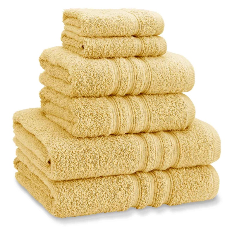 Catherine Lansfield Light Zero Twist Towel - Ochre - Face