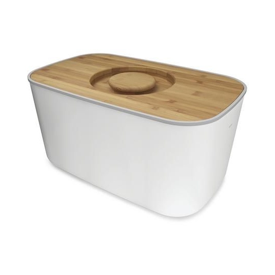 Joseph Joseph 80044 White Steel Bread Bin & Chopping Board