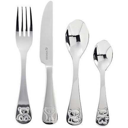 Rayware Bertie Bear 18/0 Kids 4 Piece Cutlery Set