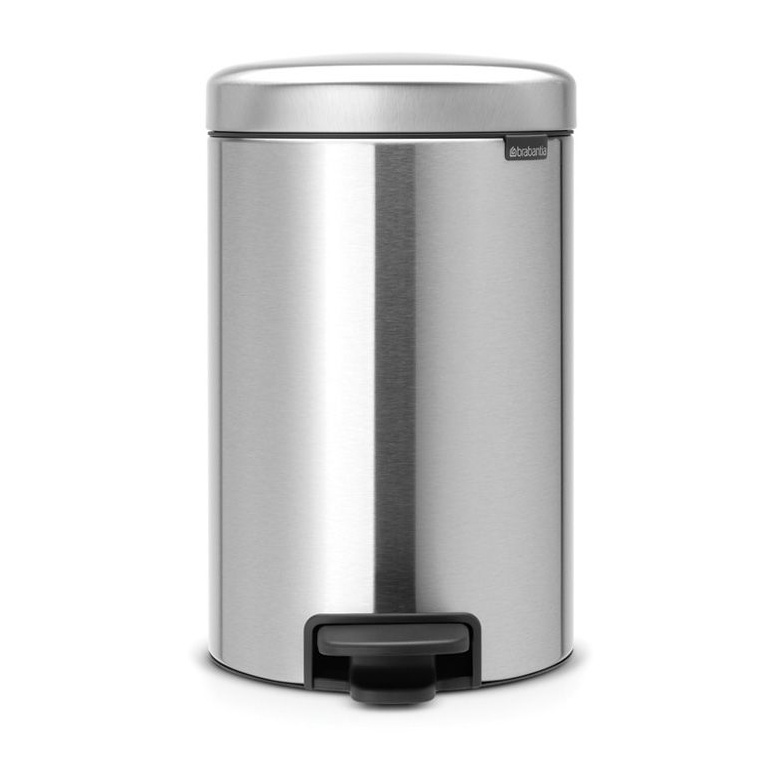 Brabantia Pedal Bin Matt Steel 12L front