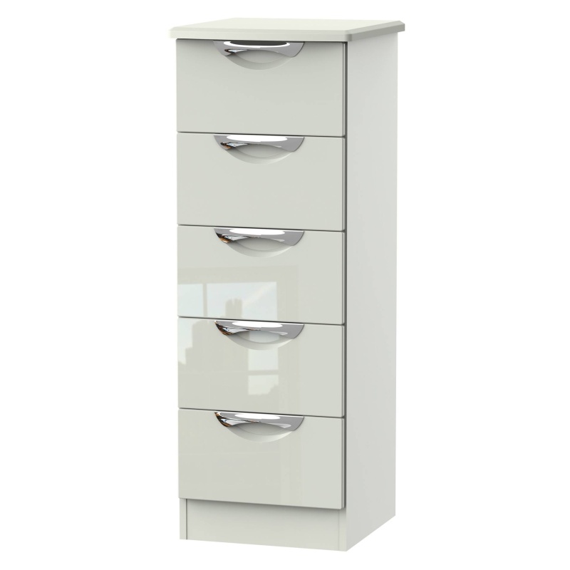 Cambourne Cam005 5 Drawer Narrow Chest with Kashmir Gloss Fronts and Kashmir Surround