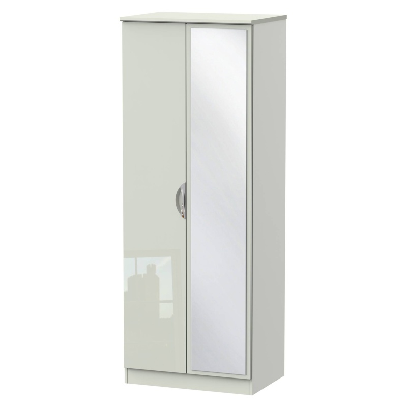 Cambourne Cam087 Tall Double Wardrobe With Mirror Door with Kashmir Gloss Fronts and Kashmir Surroun