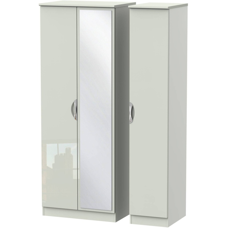 Cambourne Cam147 Tall Triple Wardrobe With Mirror Door with Kashmir Gloss Fronts & Kashmir Surround