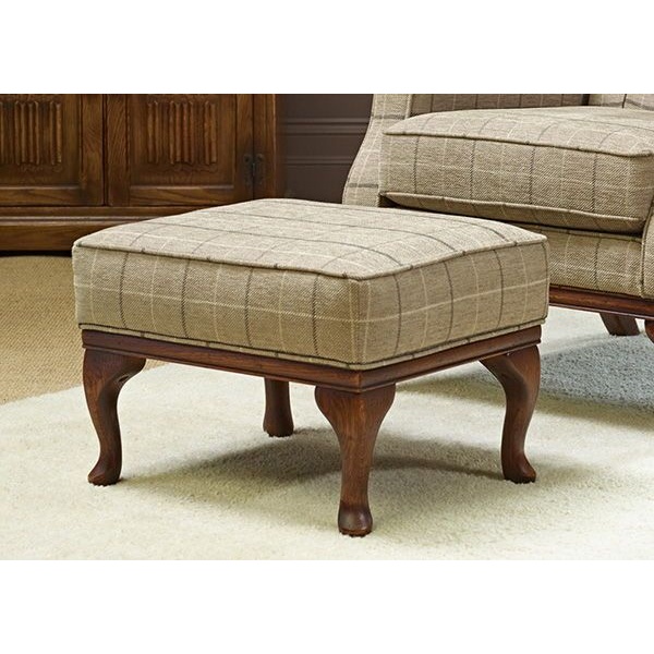 Wood Bros Old Charm Accent Leather Footstool