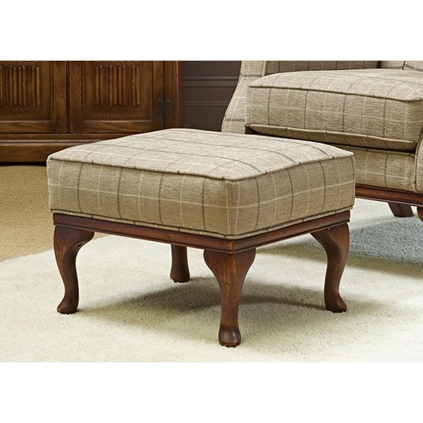 Wood Bros Old Charm Accent Footstool - Cove Fabric