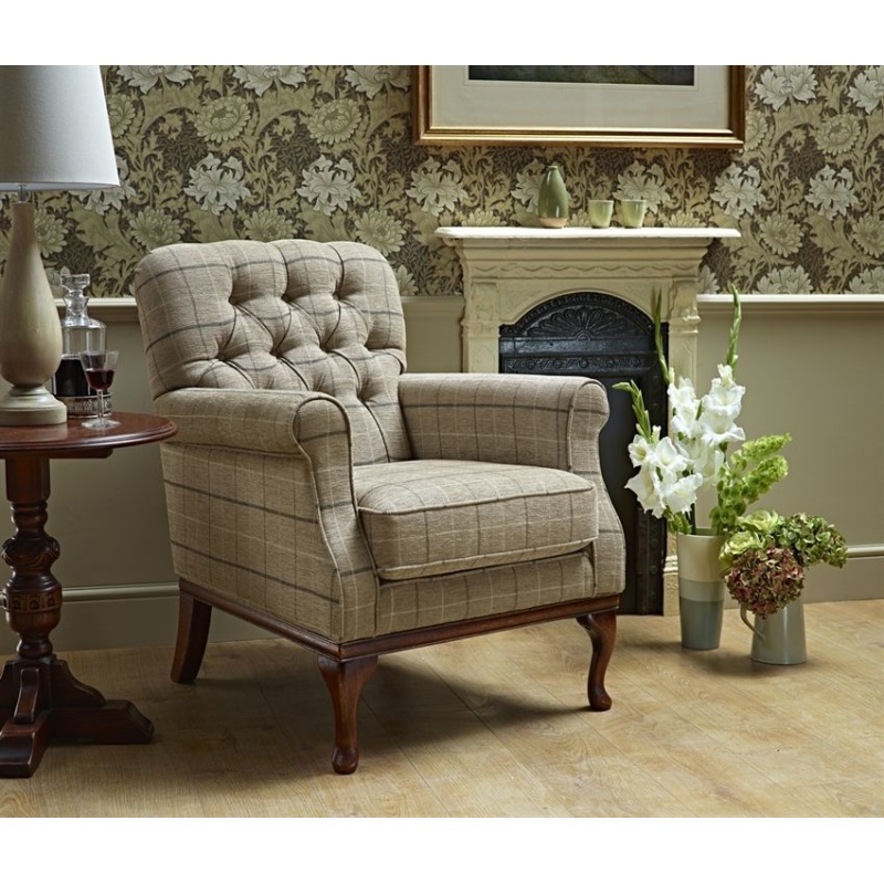 Wood Bros Burnham Fabric Armchair - Wentworth Linen