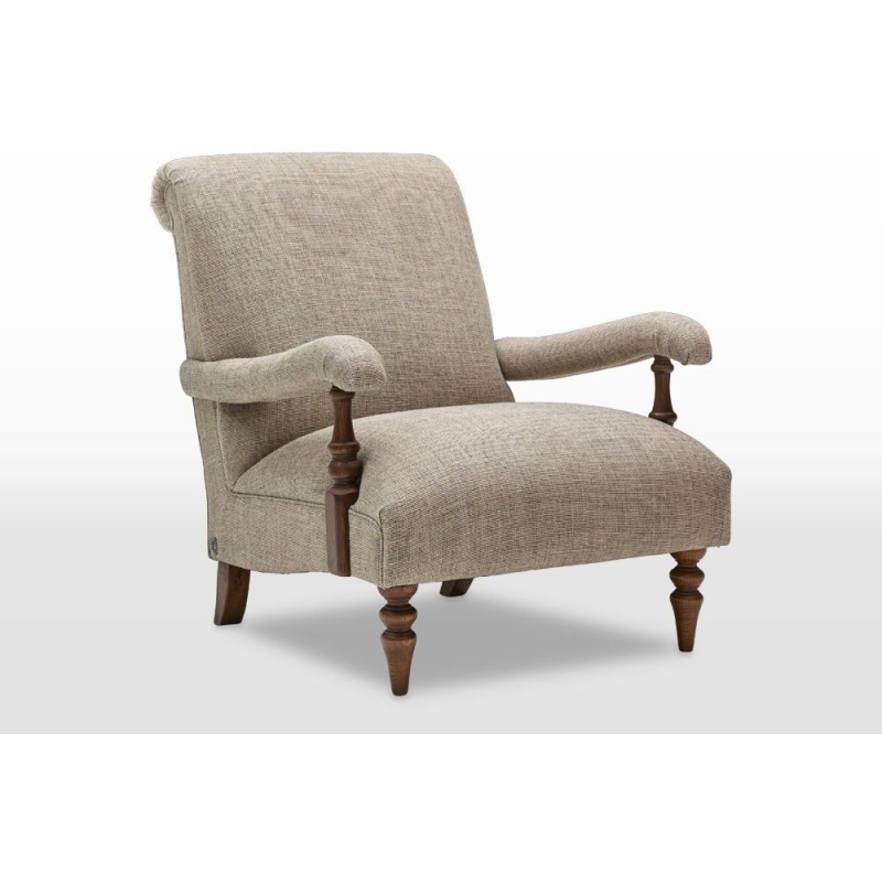 Wood Bros Deighton Fireside Armchair - Harris Tweed Fabric - Fabric Arms