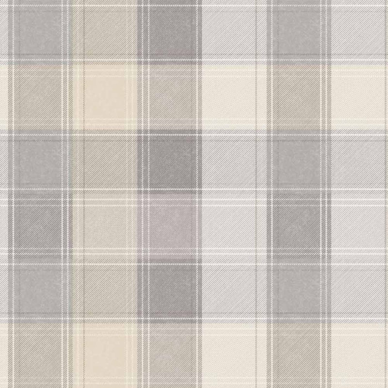 Arthouse 901902 Country Check Grey Wallpaper