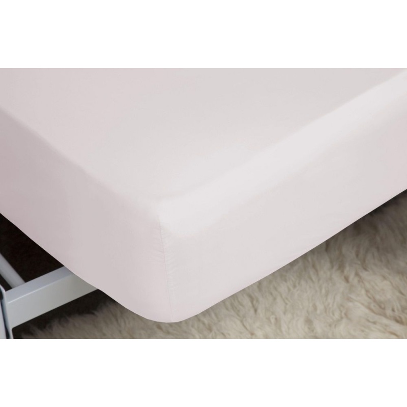 Belledorm Pink 200 Count Fitted Sheet - Powder - Double