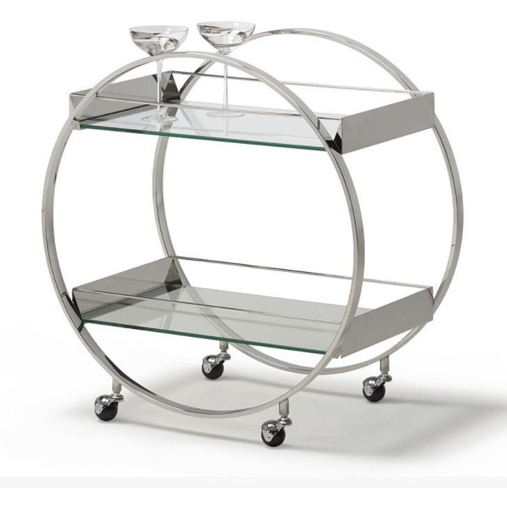 Hammond Round Glass Drinks Trolley