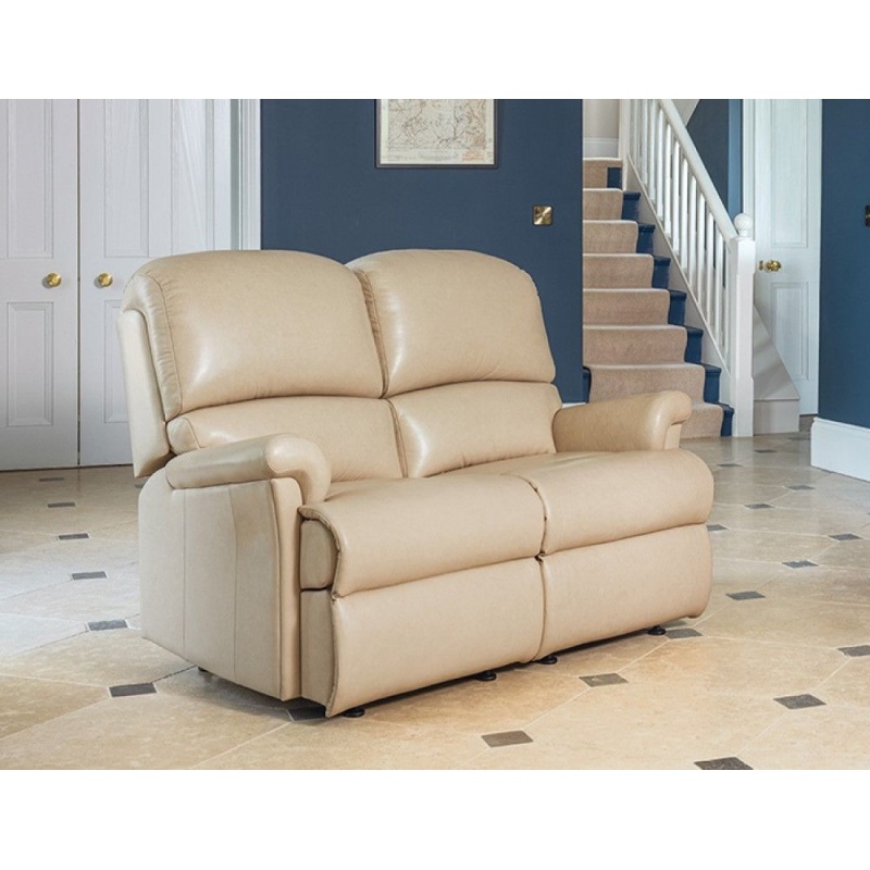 Nevada small leather fixed 2 seater